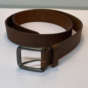 Timberland Mens Size 32 Brown Leather Belt Metal Buckle Classic Jeans